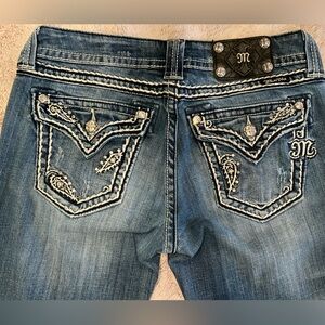 Miss Me Denim Jeans Paisley Pocket Design, Size 29